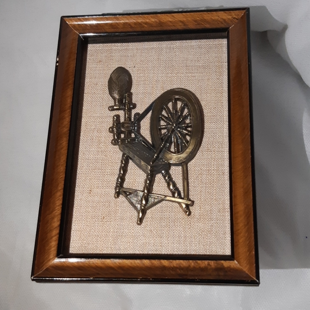 Ca. 1930's Japan- Brass on wood textile frame